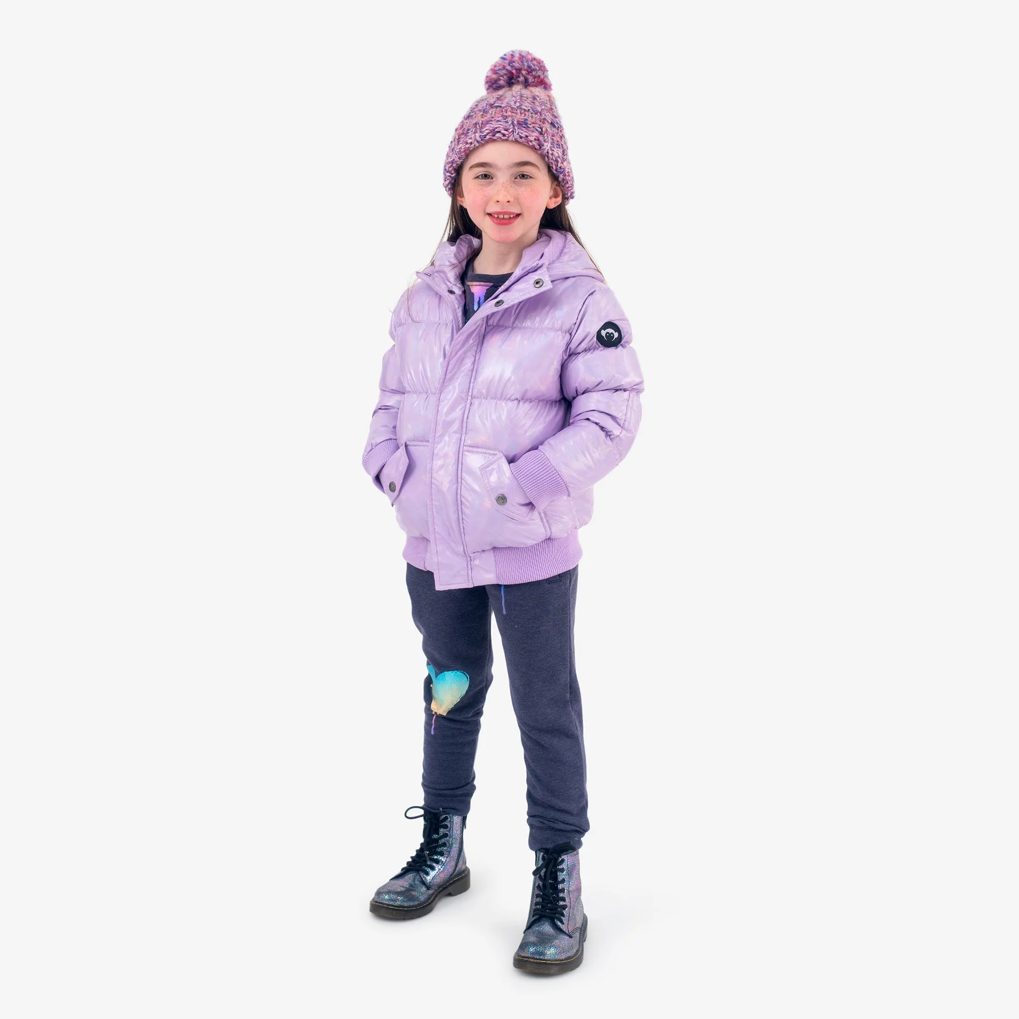 Puffy Coat | Metallic Lavender