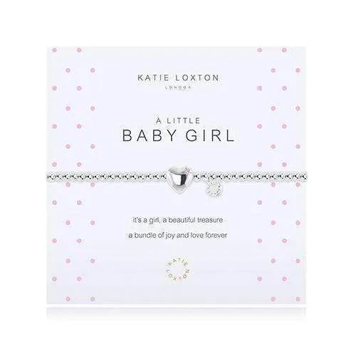 "A Little Baby Girl" Silver Bracelet with Heart Charm (Pack of 1)