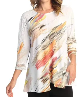 "eternity" Tunic With Mesh Contrast In White