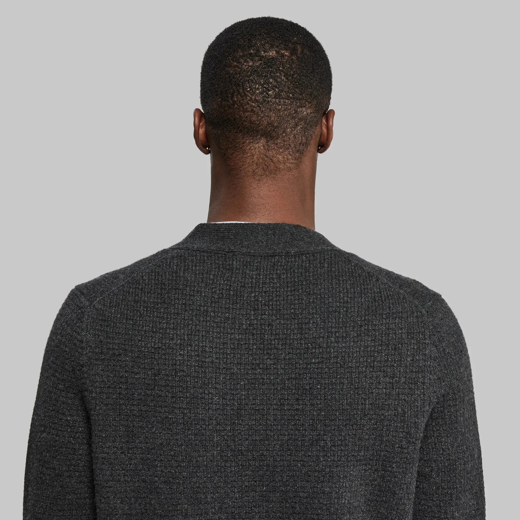 Recycled Cashmere Cardigan. Charcoal Grey edition