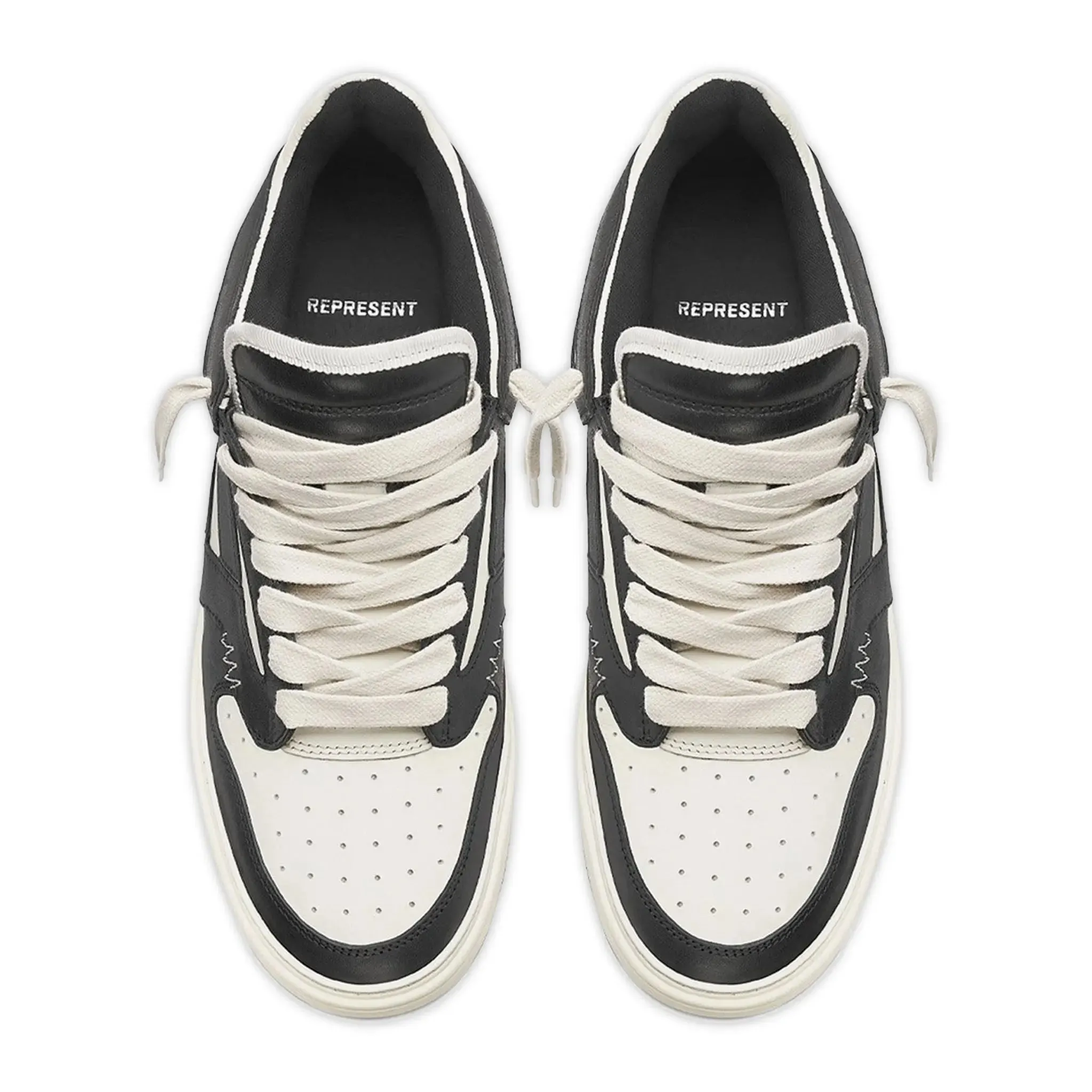 Represent Reptor Low Black Vintage White Sneakers