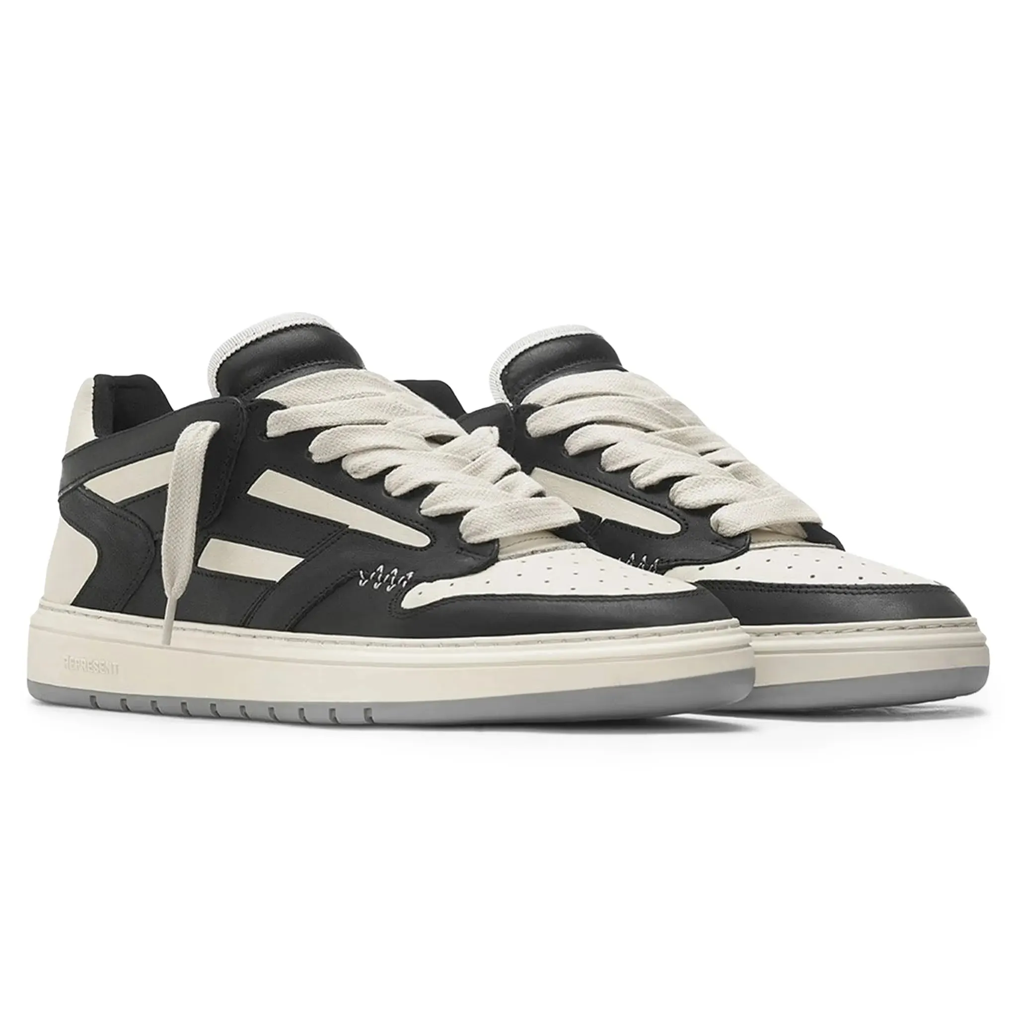 Represent Reptor Low Black Vintage White Sneakers