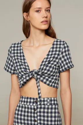 reversible margarita top navy gingham<br> by Rita Row