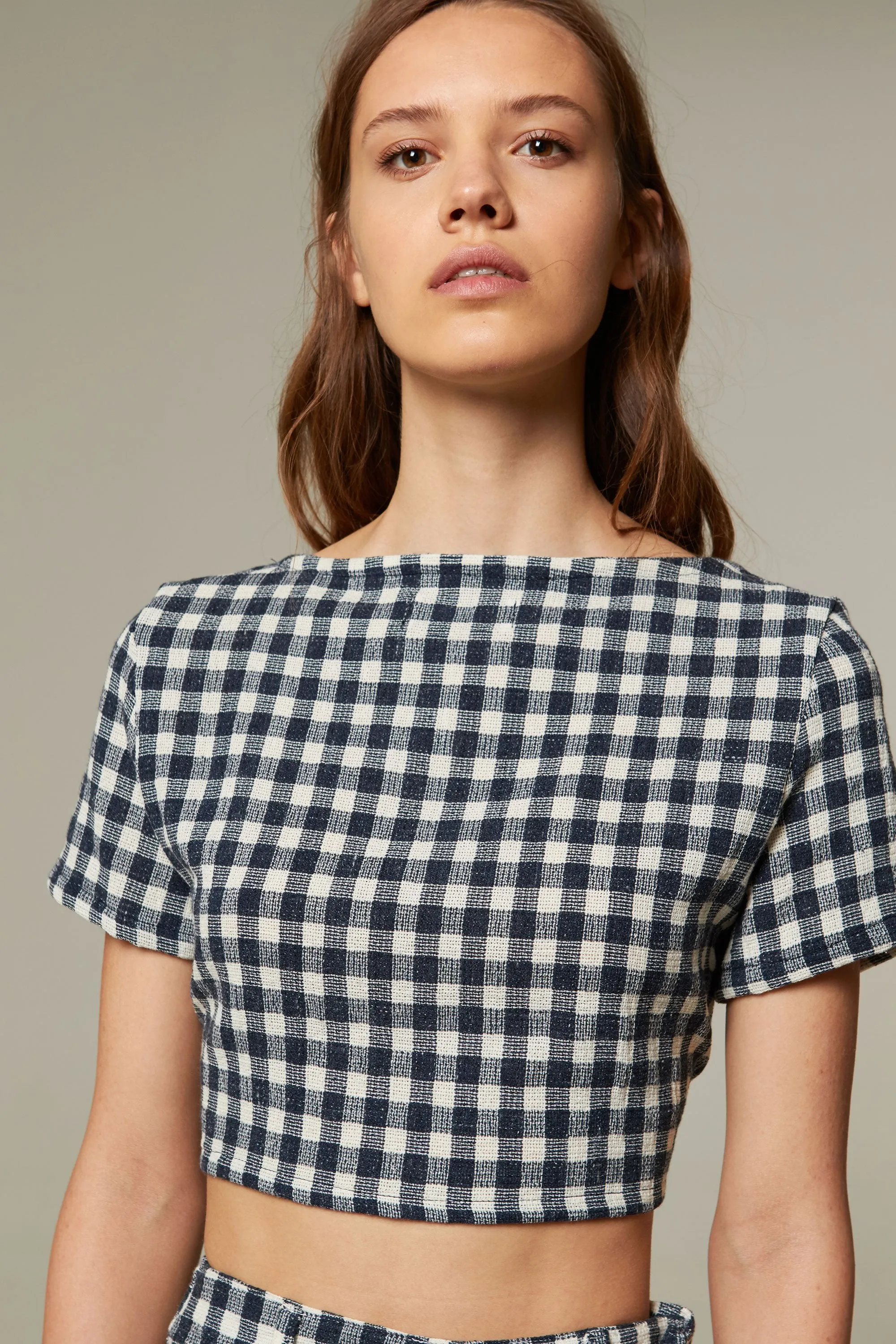 reversible margarita top navy gingham<br> by Rita Row