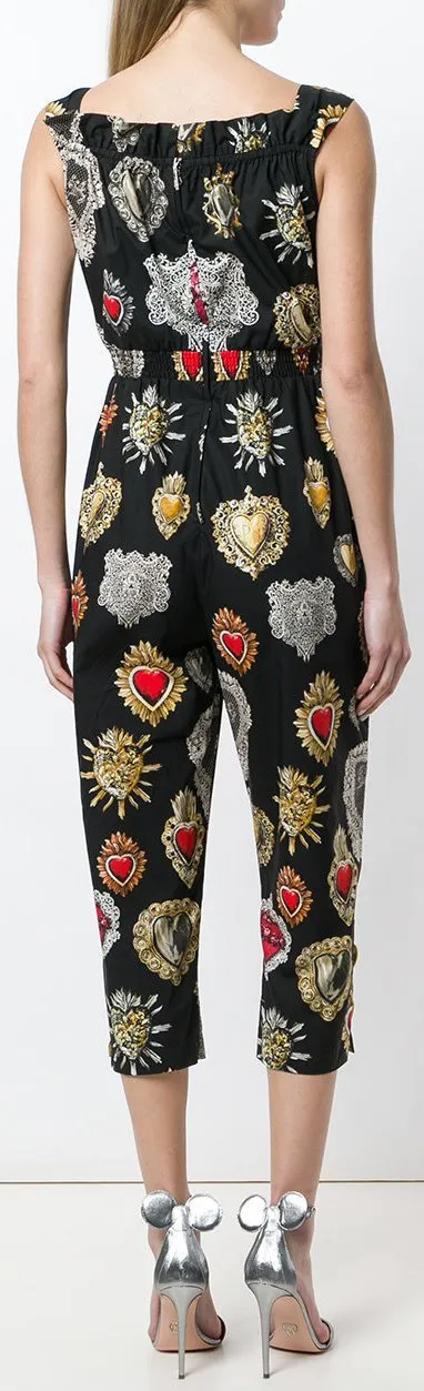 'Sacred Heart' Print Jumpsuit