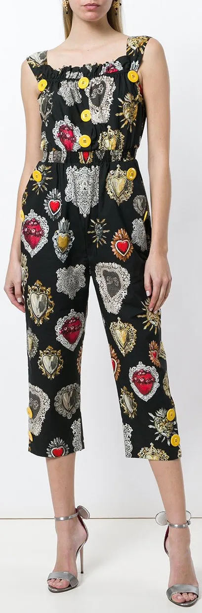 'Sacred Heart' Print Jumpsuit