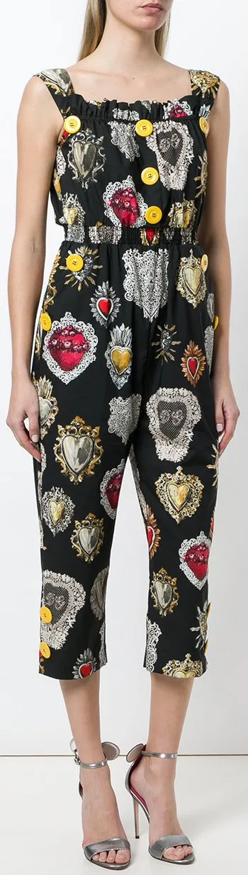 'Sacred Heart' Print Jumpsuit