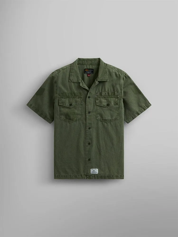 SHORT SLEEVE WASHED FATIGUE SHIRT JACKET