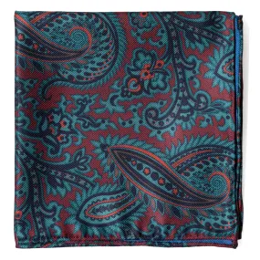 Silk Madder Paisley Print Pocket Square