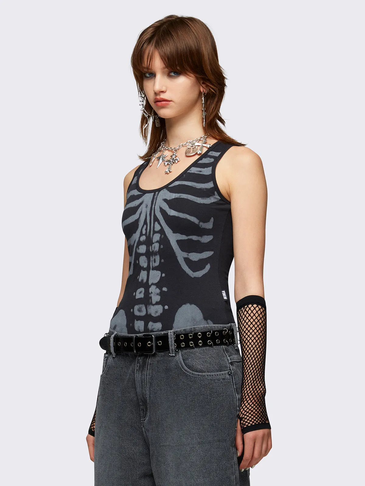 Skeleton Bones Black Bodysuit