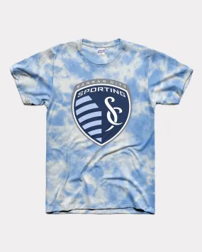 Sporting KC Logo Shield Blue Tie Dye T-Shirt