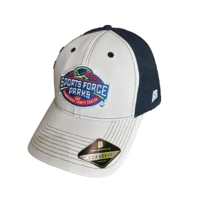 Sports Force Park White and Navy Mesh Trucker Hat