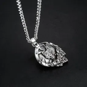 Stainless Steel Fenrir Shield Necklace