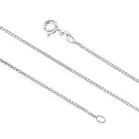 Sterling Silver 1.3mm Box Chain Necklace Solid Italian Nickel-Free, 16-36 Inch