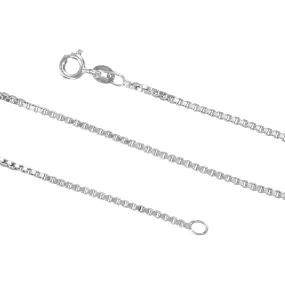 Sterling Silver 1.5mm Box Chain Necklace Solid Italian Nickel-Free, 16-30 Inch