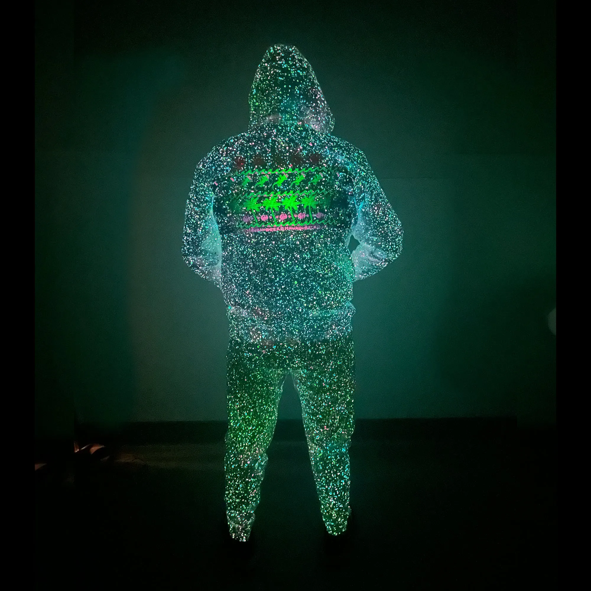 Surf N' Sun Splatter - Glow In The Dark Summer Splatter Hoodie 1988