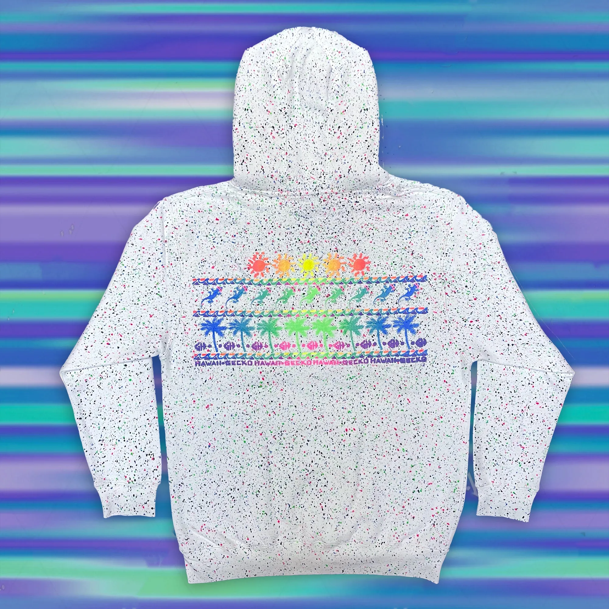 Surf N' Sun Splatter - Glow In The Dark Summer Splatter Hoodie 1988