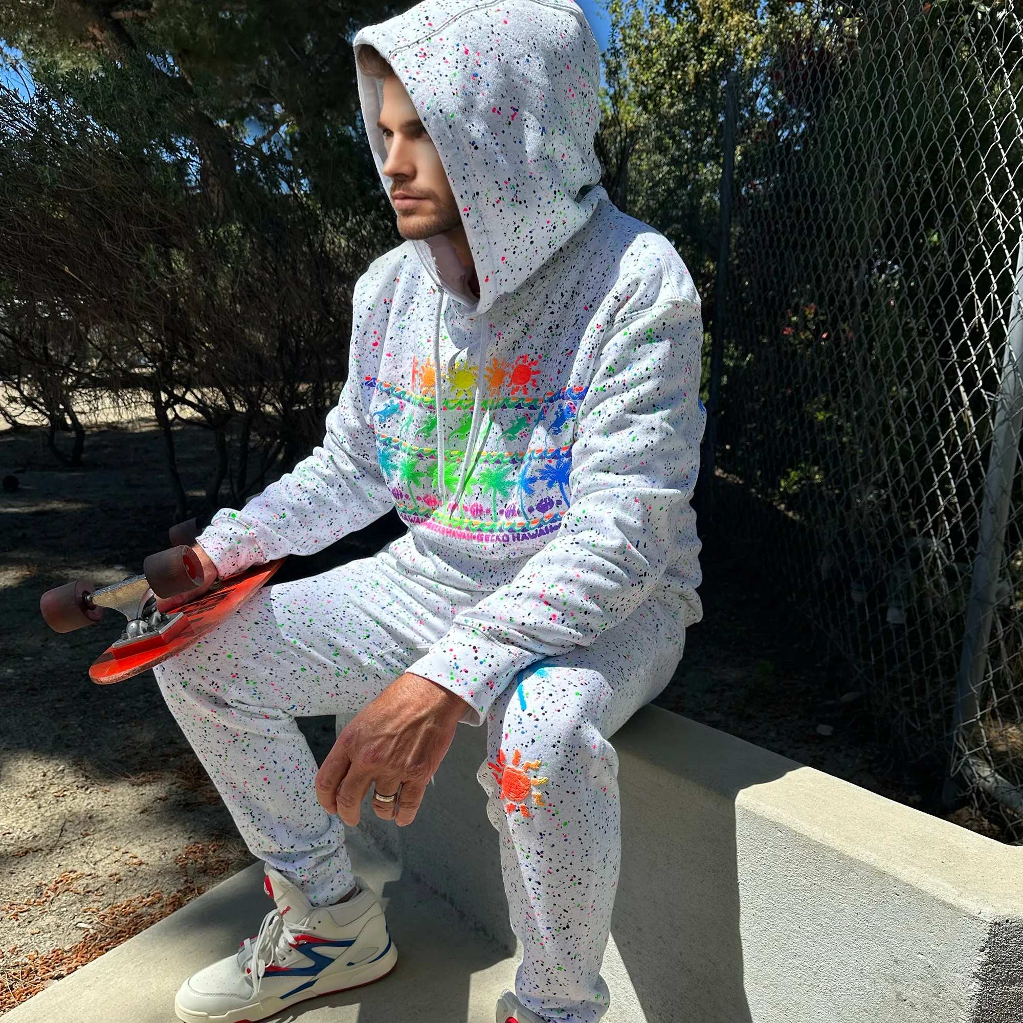 Surf N' Sun Splatter - Glow In The Dark Summer Splatter Hoodie 1988