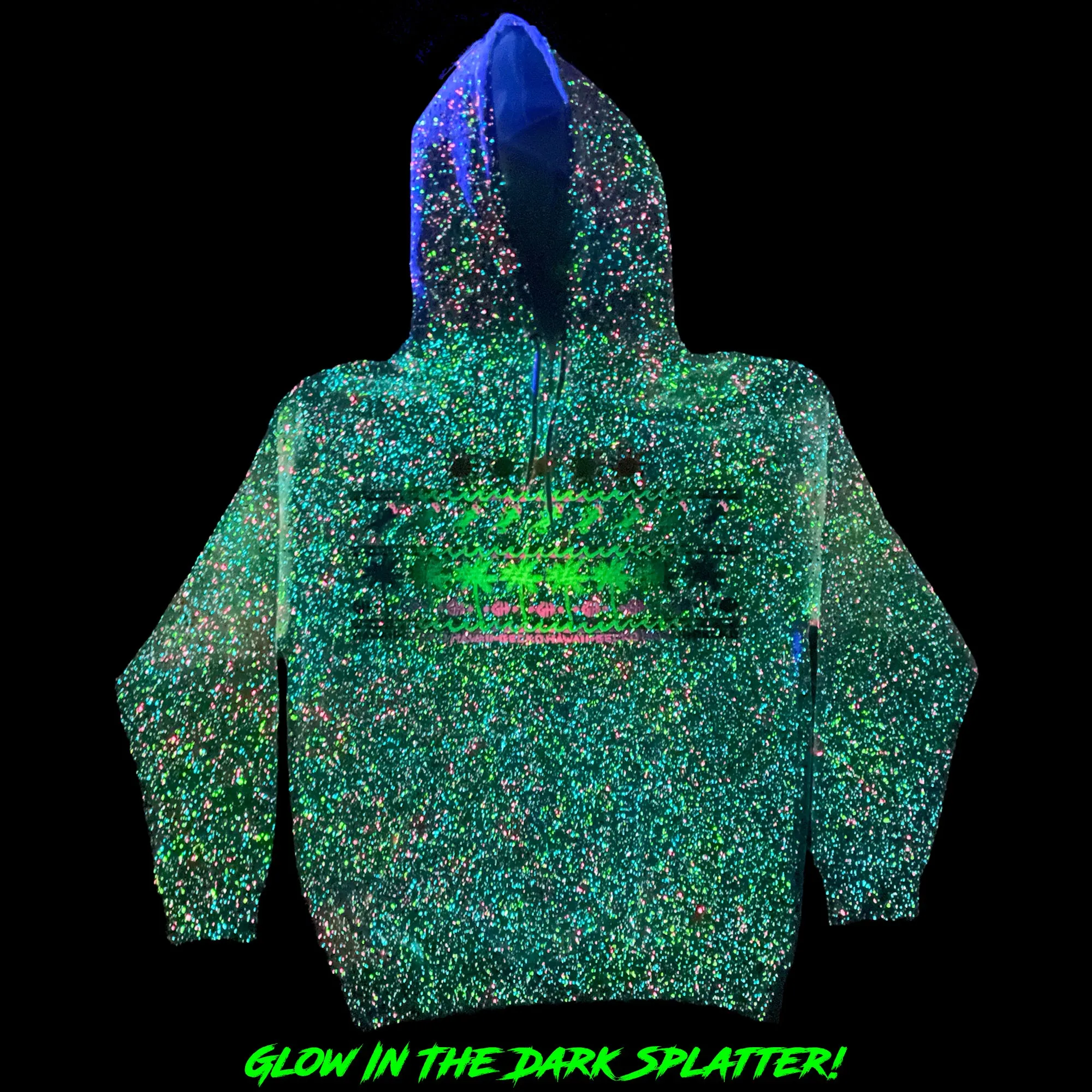 Surf N' Sun Splatter - Glow In The Dark Summer Splatter Hoodie 1988