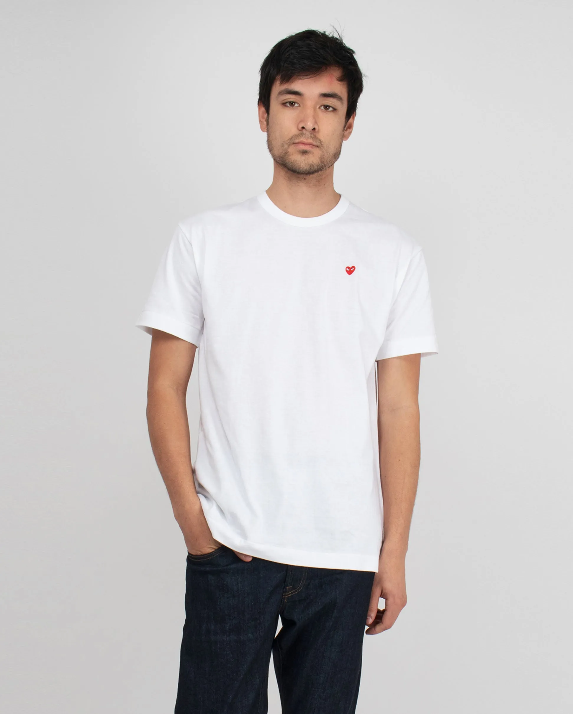 T304 MINI RED HEART T-SHIRT / WHITE