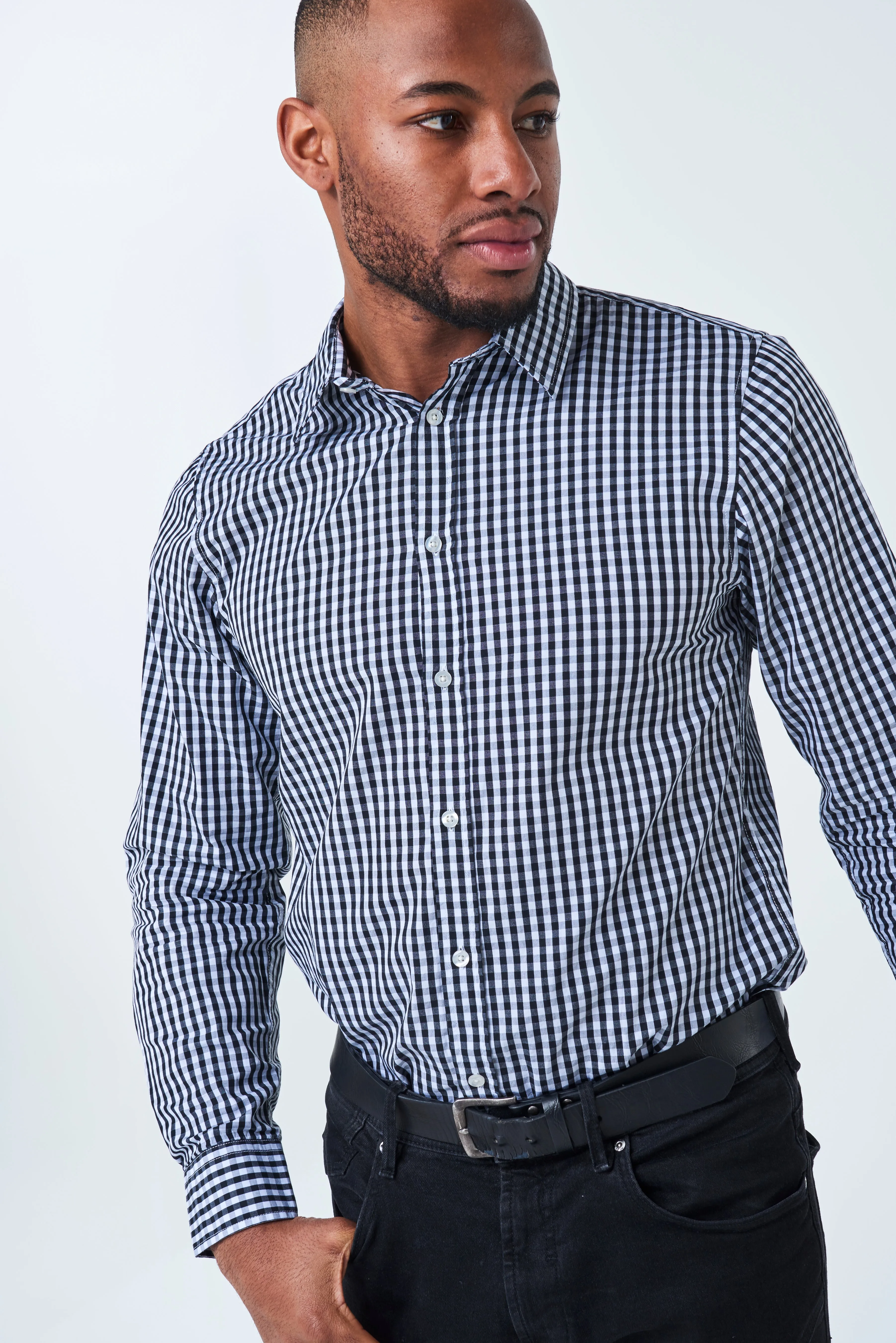 TEDDY Men's Essential Gingham Shirt - Long or Short Sleeve