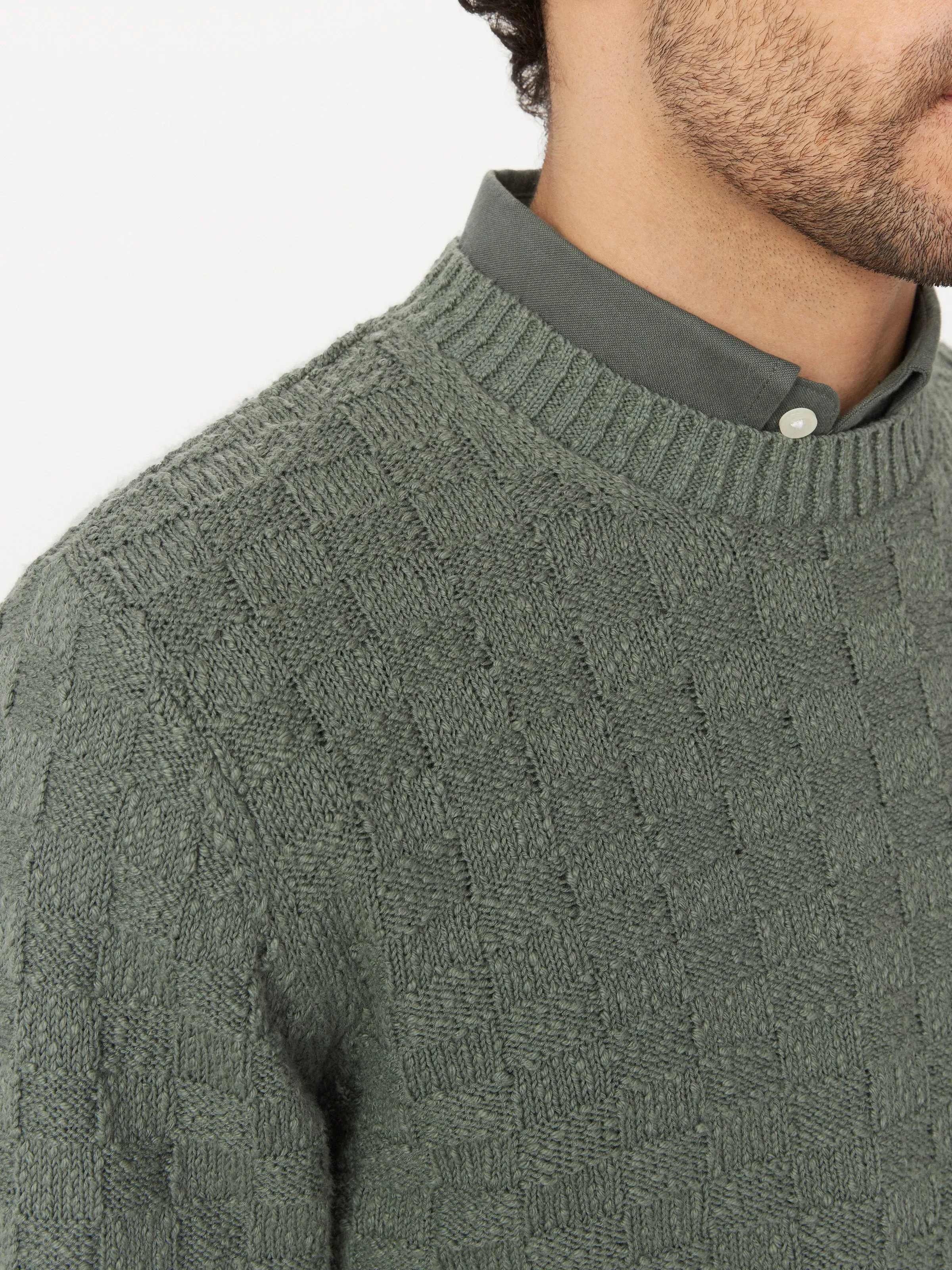 The Basketweave Sweater in Agave