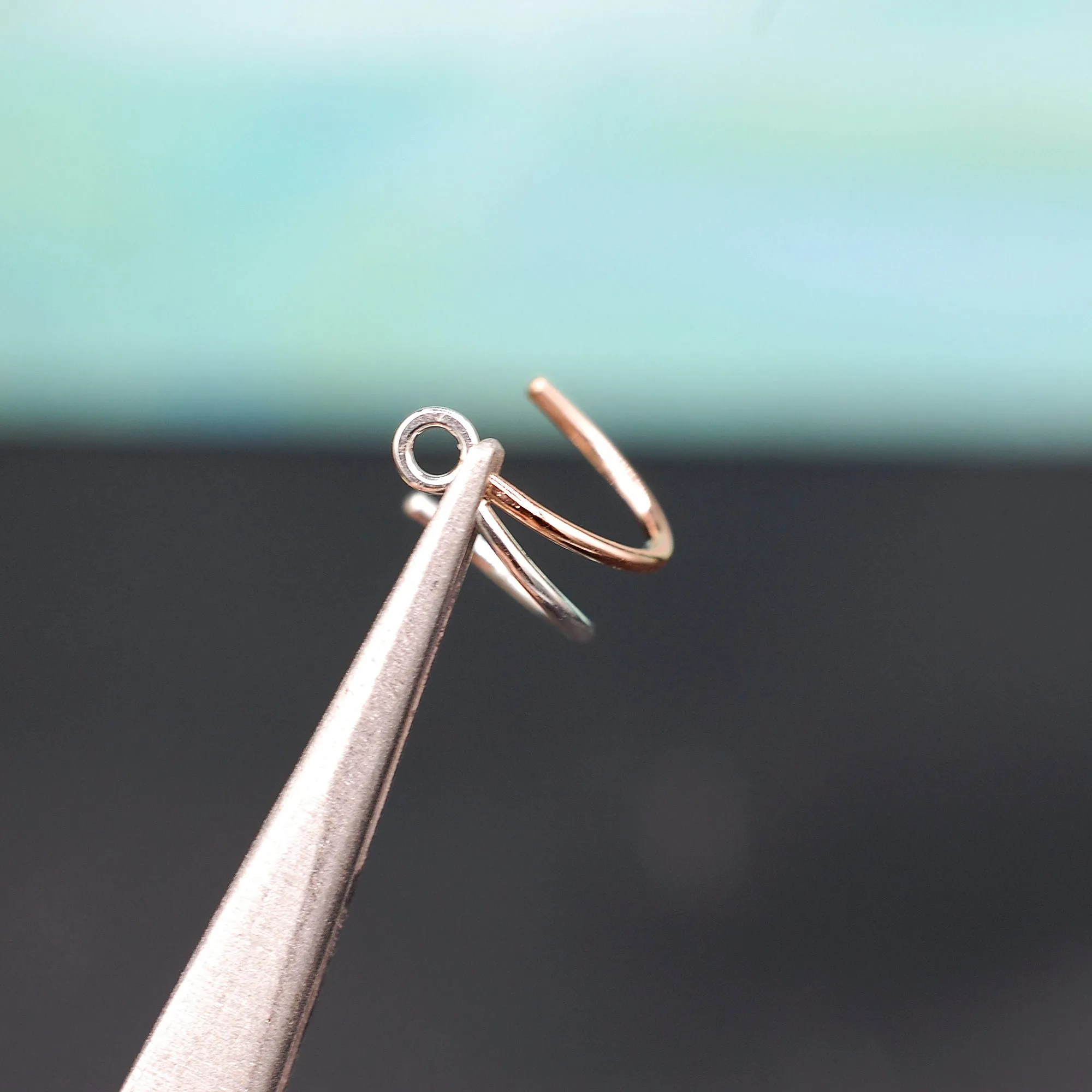 The Enhancer Mixed Metal - Rose Gold & Silver - Turn Your Stud into a Double Nose Ring