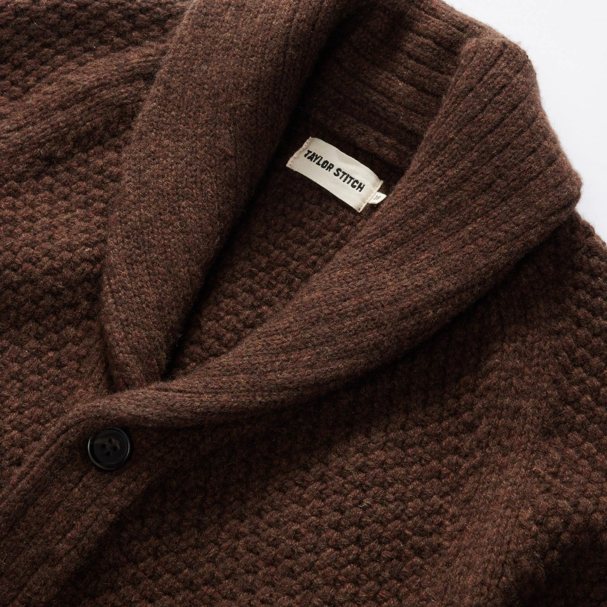 The Fisherman Shawl Cardigan in Marsh Heather