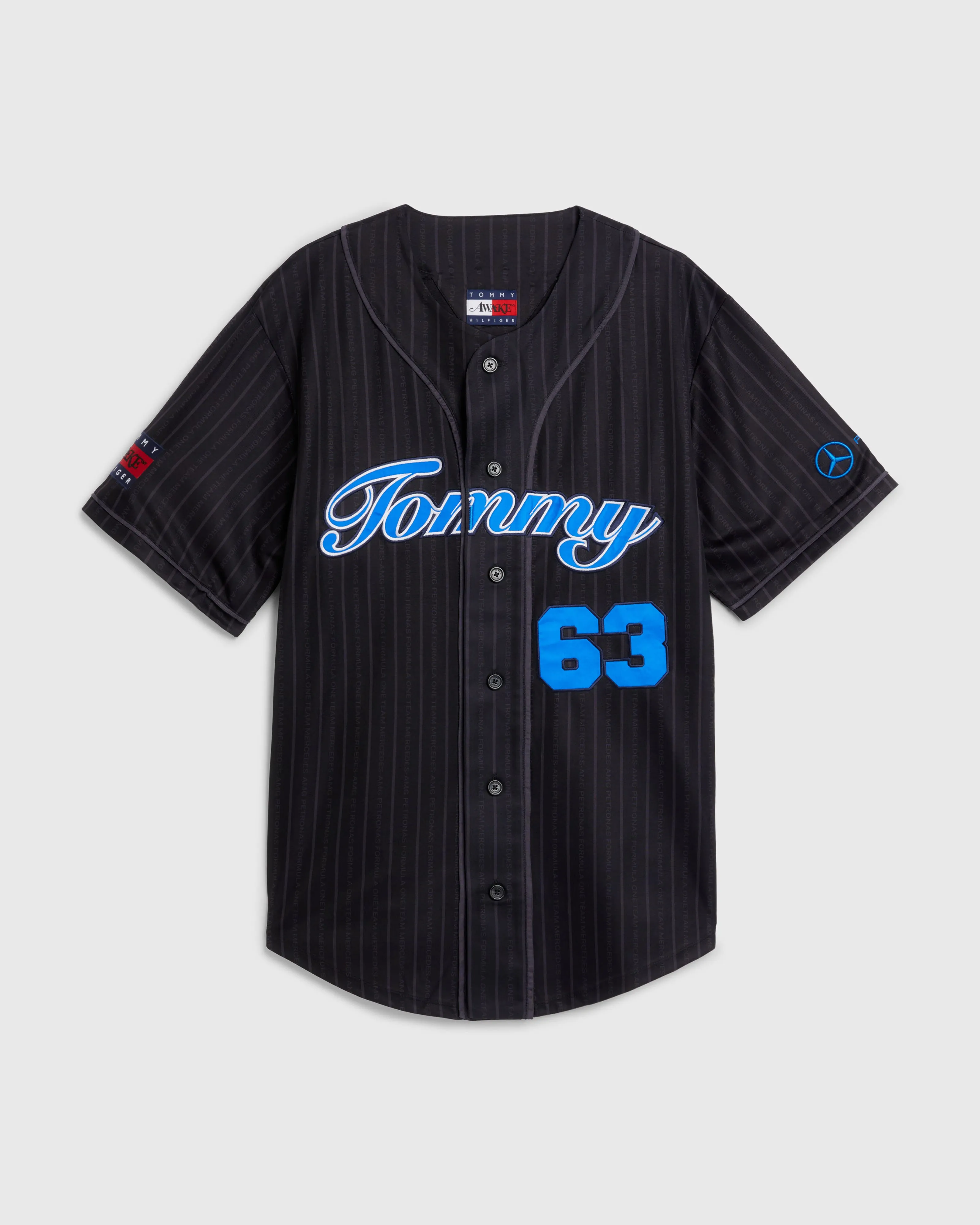 Tommy x Mercedes-AMG F1 x Awake NY Baseball Jersey Black/Blue 63