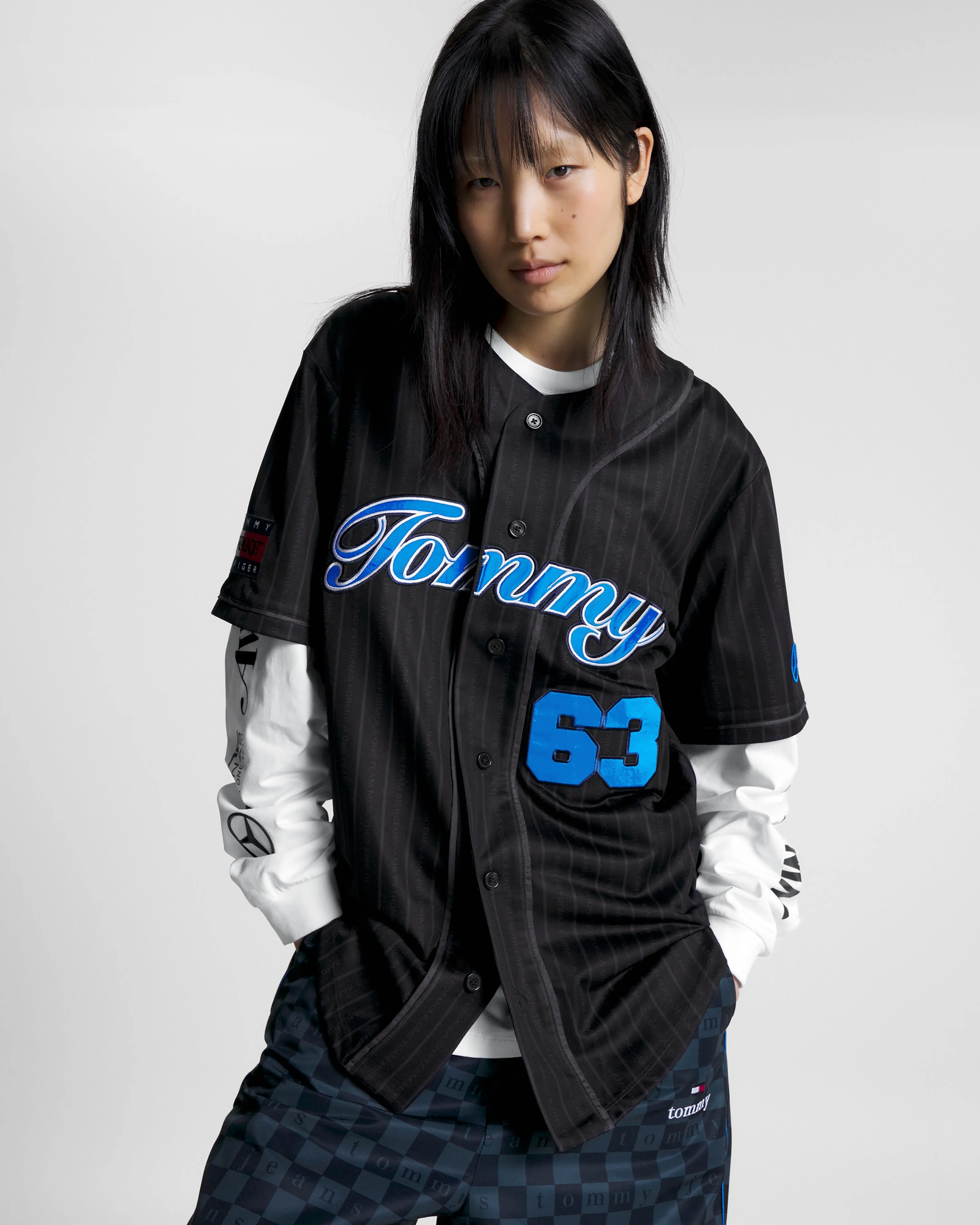 Tommy x Mercedes-AMG F1 x Awake NY Baseball Jersey Black/Blue 63