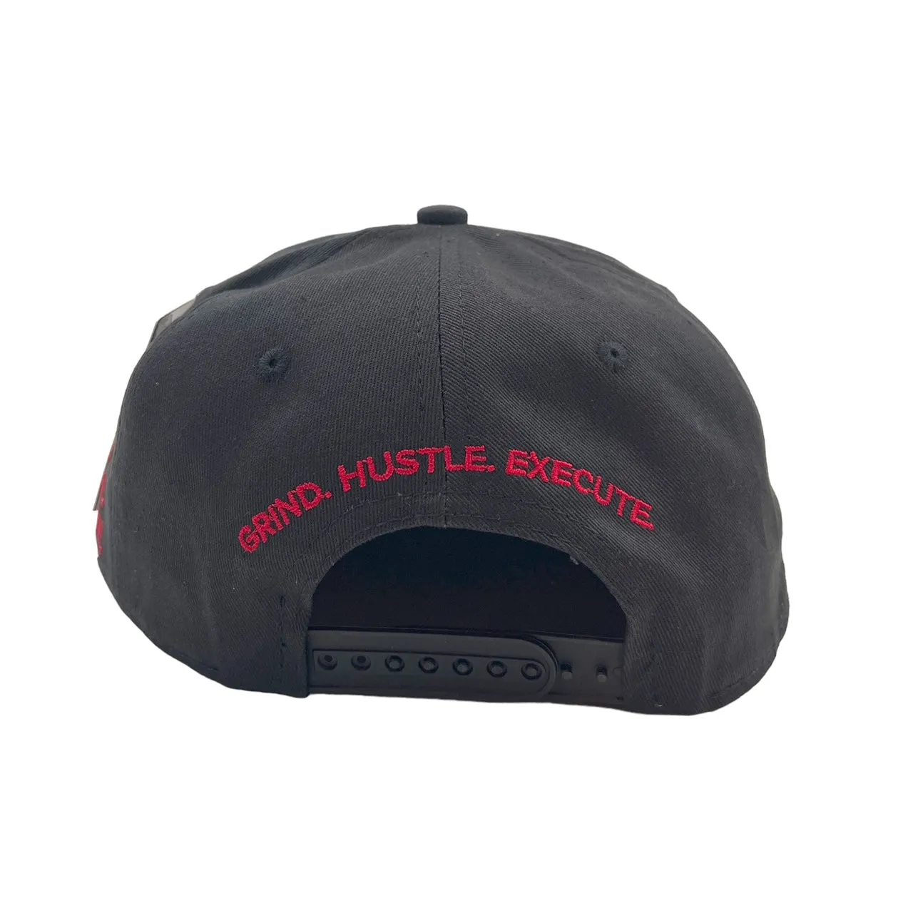 US Cotton Grind Hustle Execute Snapback Hat (Black) / 2 for $15