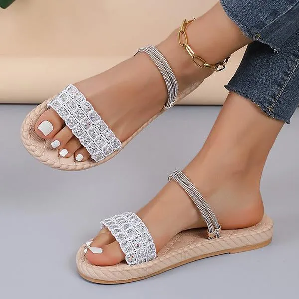 Women's Casual Glitter Flat Sandals 89290388S