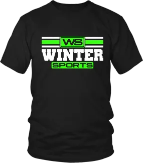 WS - Winter Sports T- Shirt Lime Green -Unisex