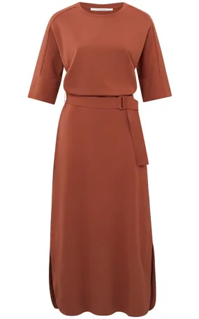 YAYA Jersey Arabian Spice Red Dress W Belt