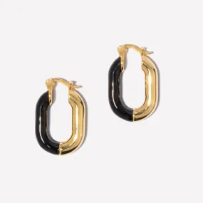 Zoey Black Enamel Hoops