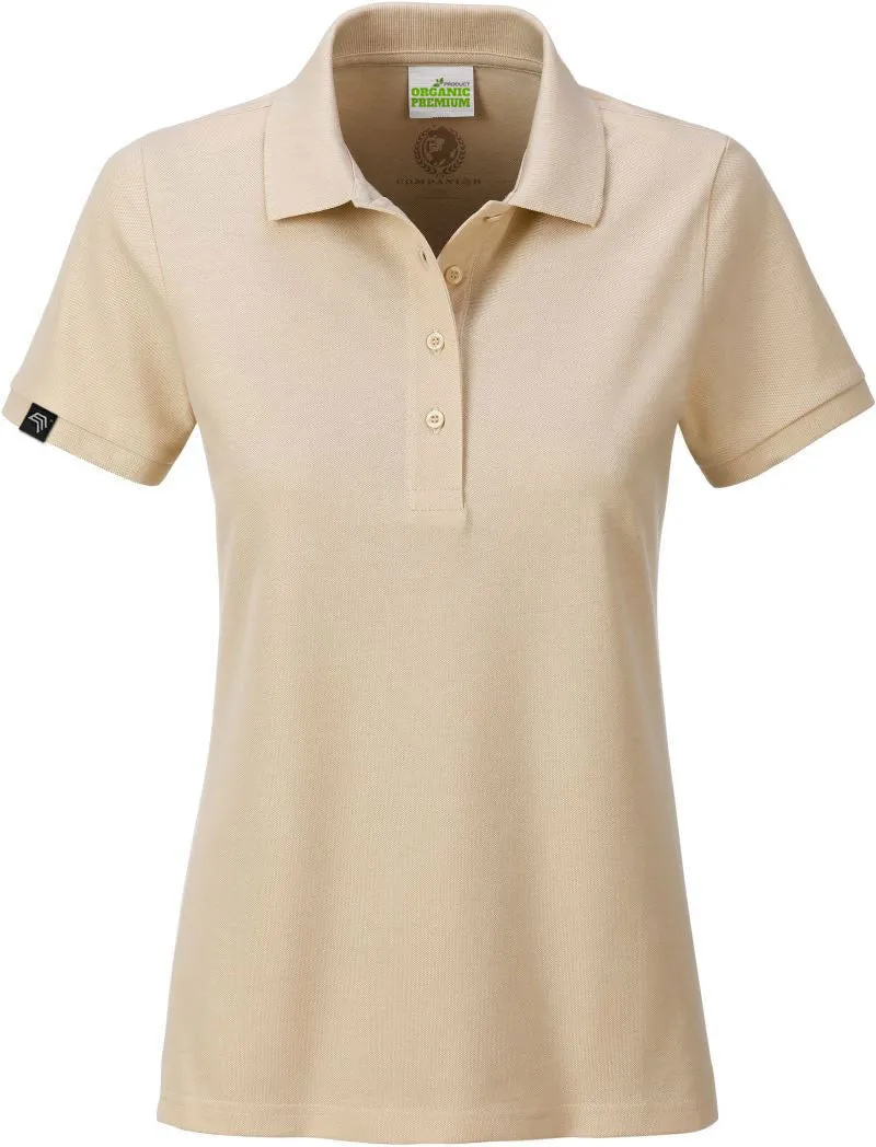 ― % ― JAN 8009/ ― Damen Bio-Baumwolle Polo Shirt - Stone Beige [S]